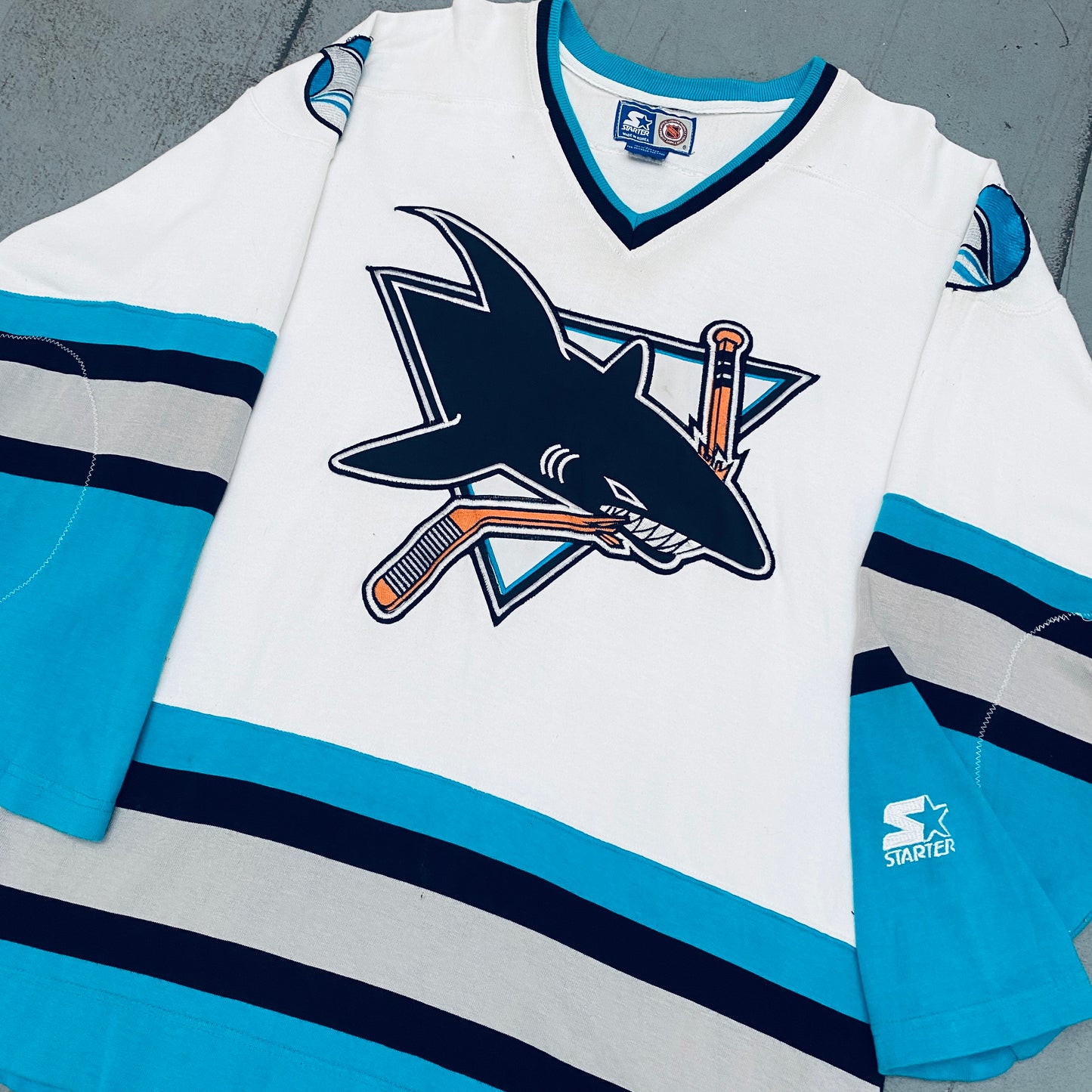 San Jose Sharks: 1990's Starter Jersey Sweat (XL)