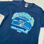Seattle Seahawks: 1990's Pro Player Graphic Spellout Tee (S/M)