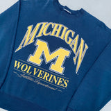 Michigan Wolverines: 1990's Nutmeg Mills Graphic Spellout Sweat (L)