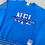 Detroit Lions: 1990's Nutmeg Mills Embroidered Spellout Sweat (M)