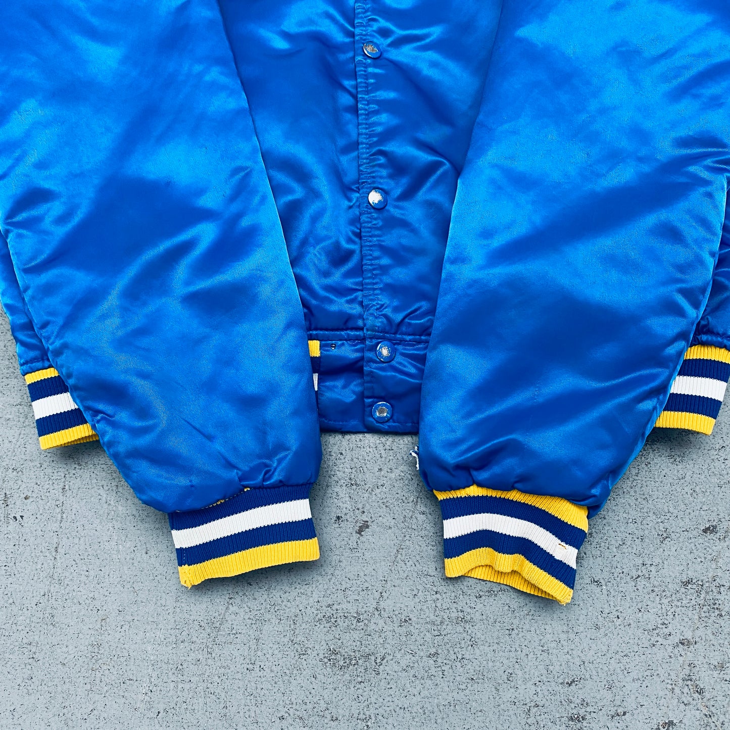 St. Louis Blues: 1986 Satin Starter Bomber Jacket (XL)