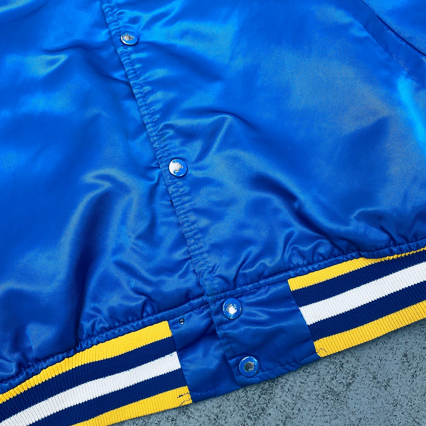 St. Louis Blues: 1986 Satin Starter Bomber Jacket (XL)