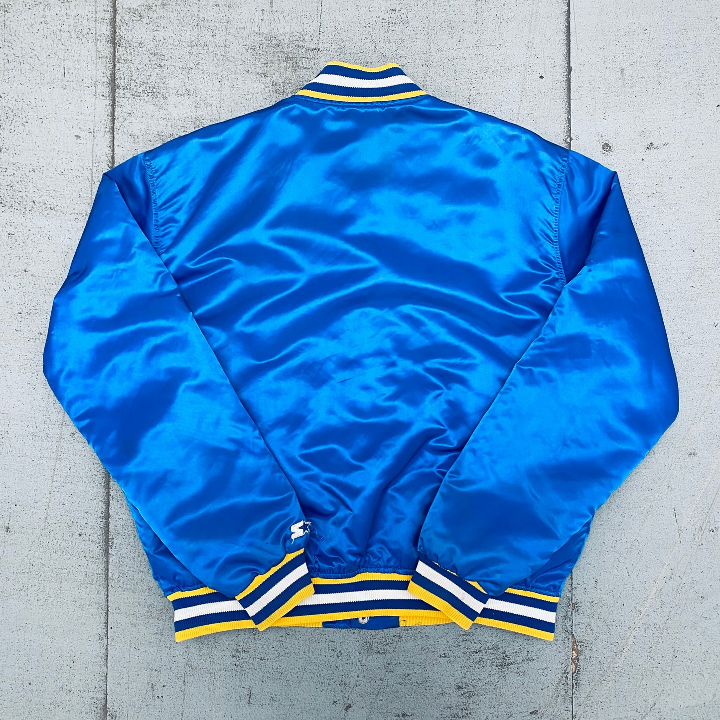 St. Louis Blues: 1986 Satin Starter Bomber Jacket (XL)