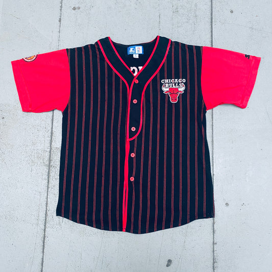 Chicago Bulls: 1990's Pinstripe Starter Baseball Jersey (L)