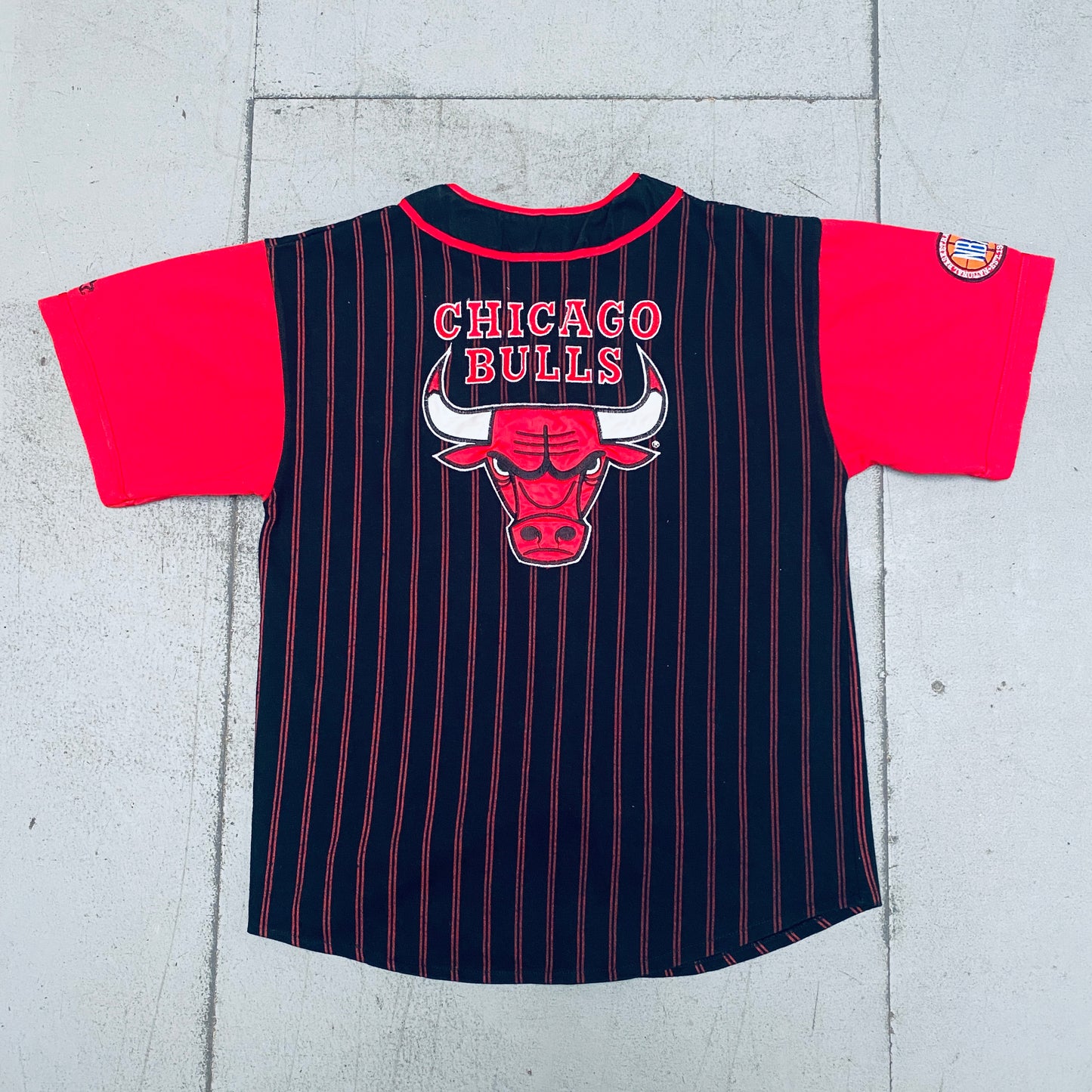 Chicago Bulls: 1990's Pinstripe Starter Baseball Jersey (L)