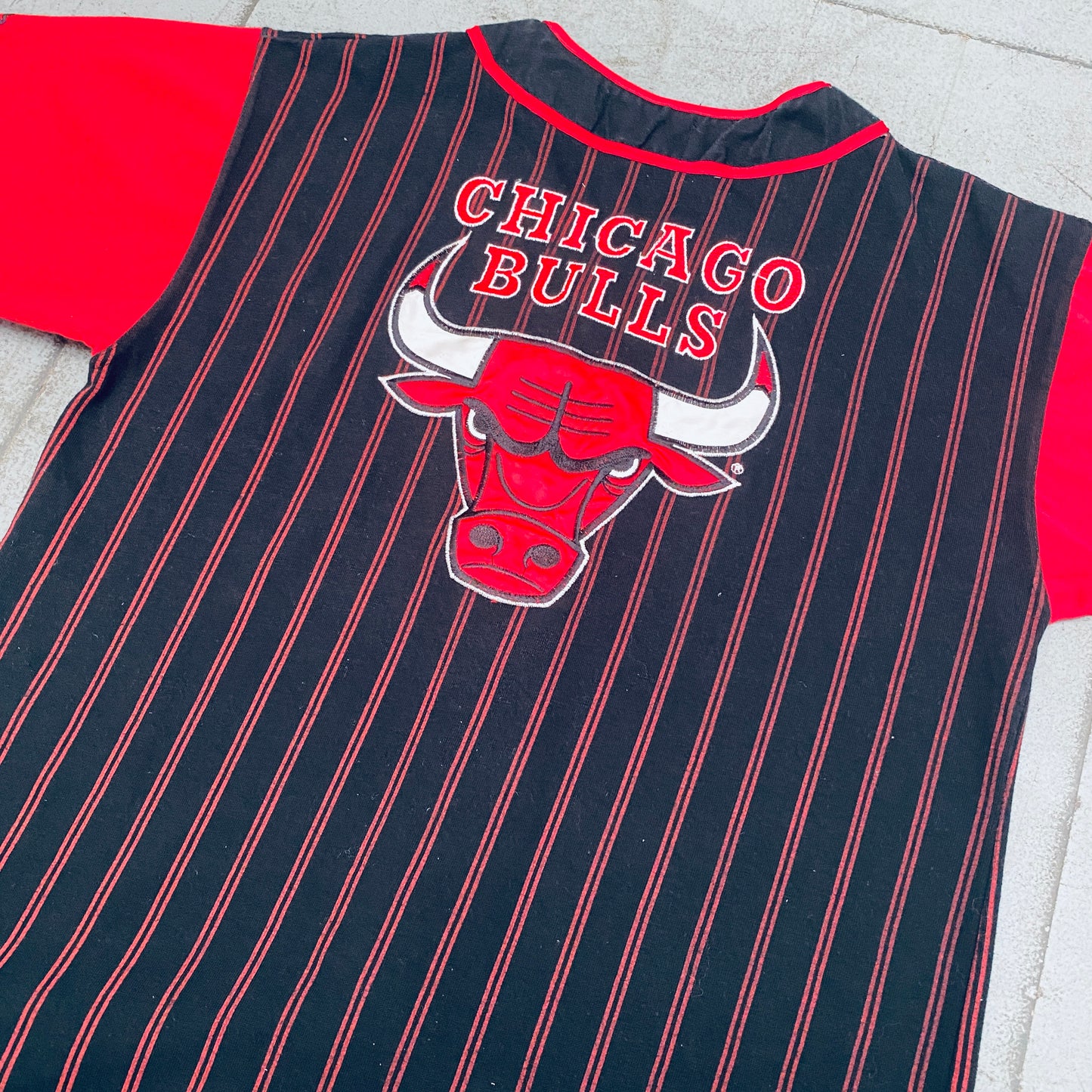 Chicago Bulls: 1990's Pinstripe Starter Baseball Jersey (L)