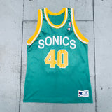 Seattle Supersonics: Shawn Kemp 1993/94 Green Champion Jersey (M)