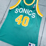 Seattle Supersonics: Shawn Kemp 1993/94 Green Champion Jersey (M)