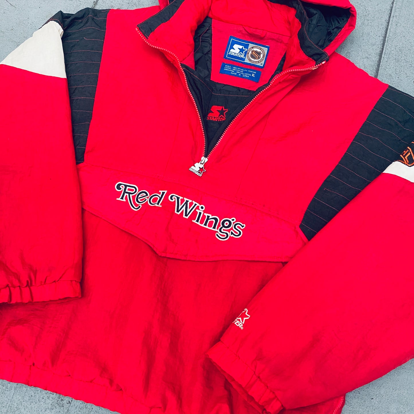 Detroit Red Wings: 1990's 1/4 Zip Starter Breakaway Jacket (XL)