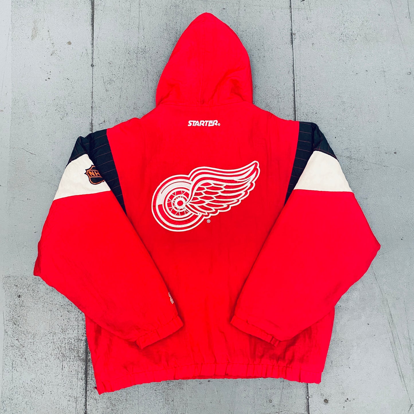 Detroit Red Wings: 1990's 1/4 Zip Starter Breakaway Jacket (XL)