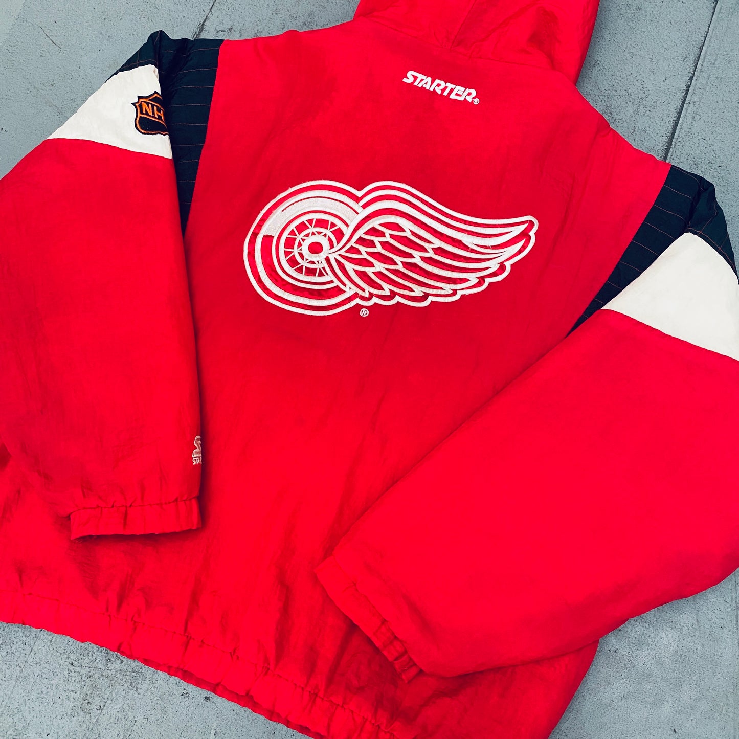 Detroit Red Wings: 1990's 1/4 Zip Starter Breakaway Jacket (XL)