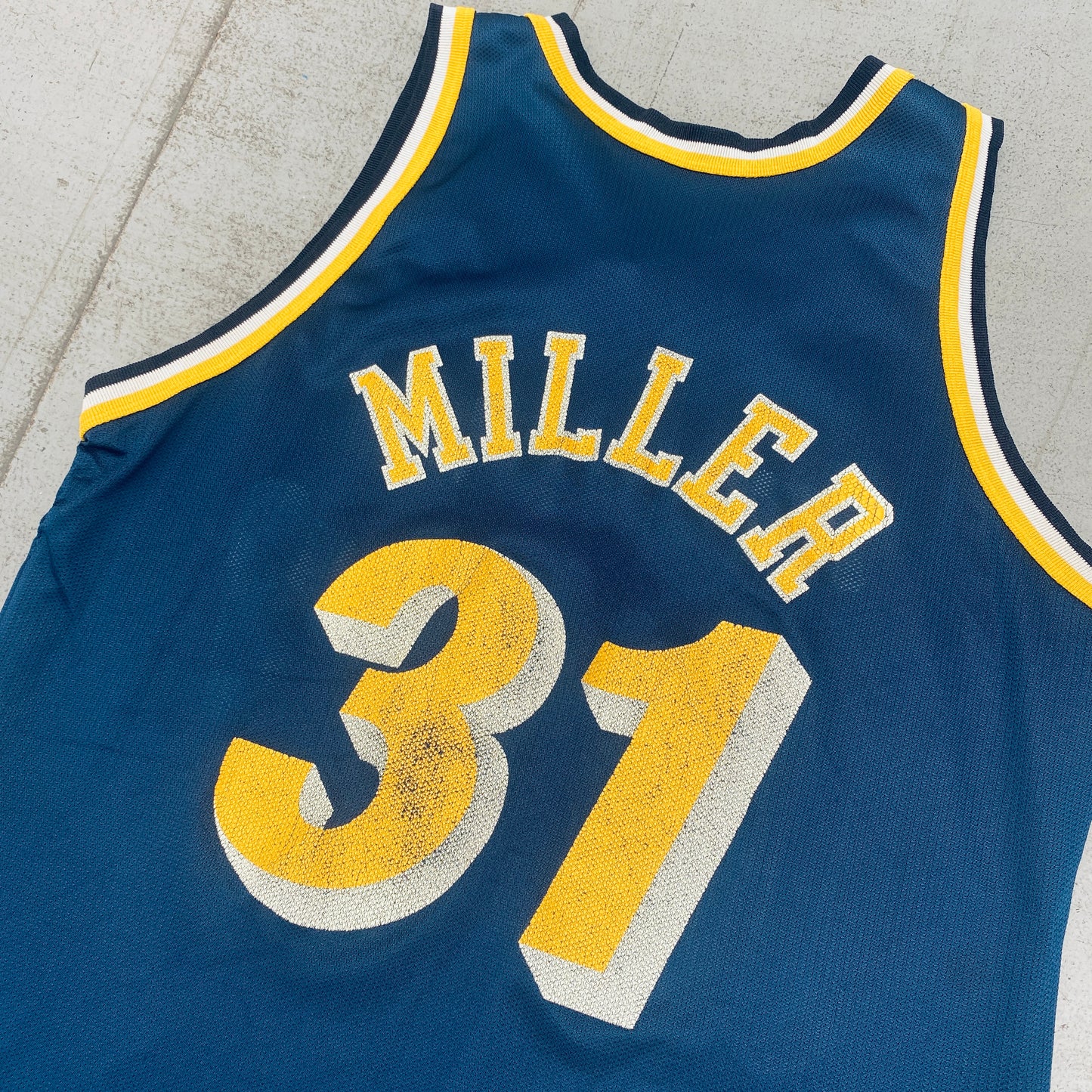 Indiana Pacers: Reggie Miller 1993/94 Navy Blue Champion Jersey (L)