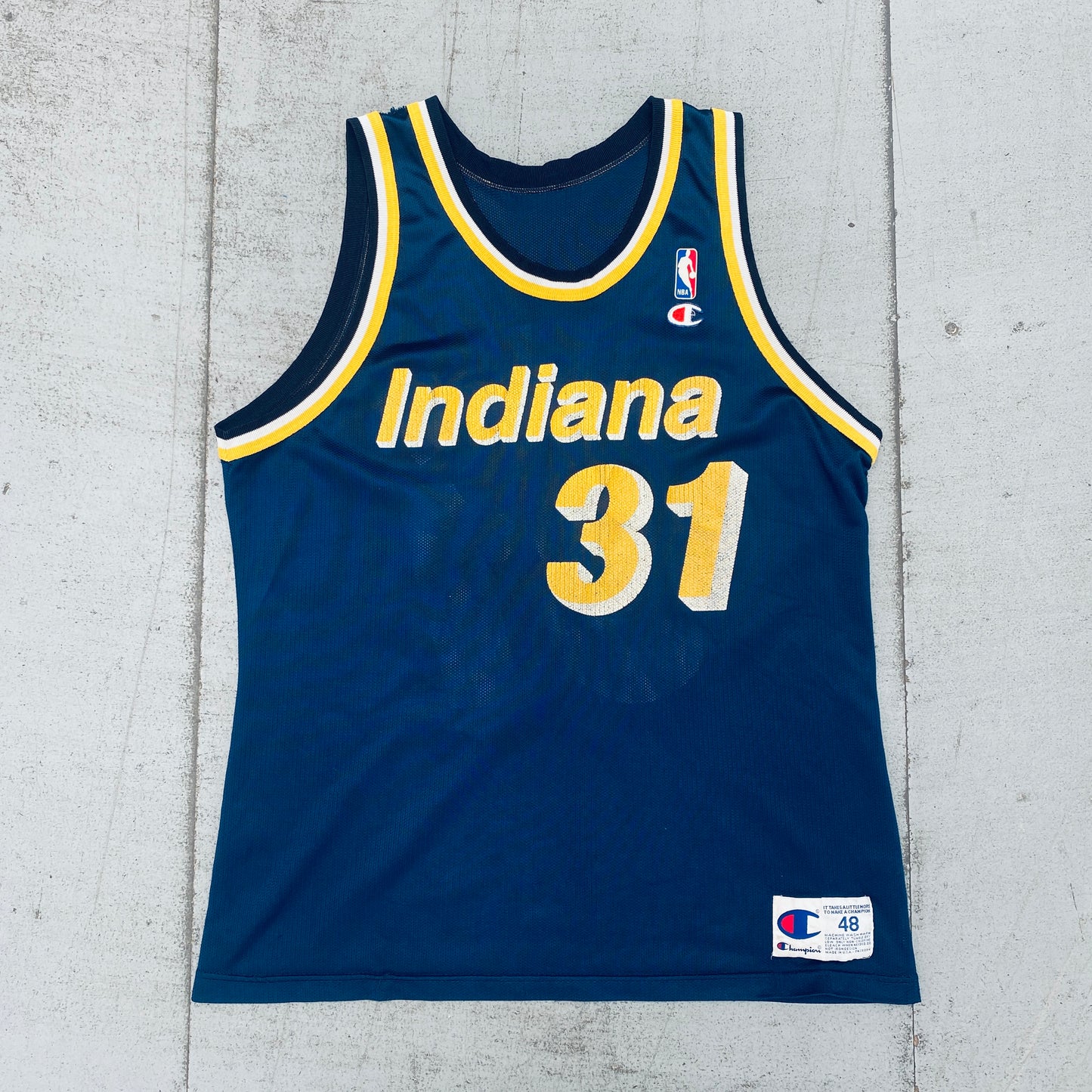 Indiana Pacers: Reggie Miller 1993/94 Navy Blue Champion Jersey (L)