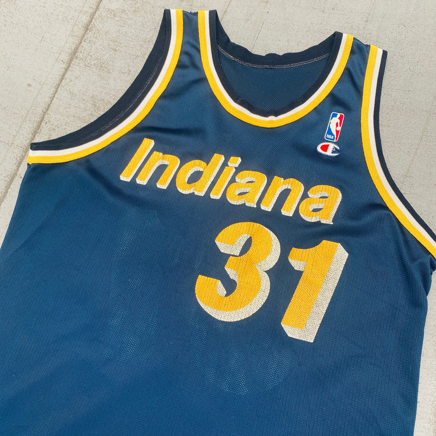 Indiana Pacers: Reggie Miller 1993/94 Navy Blue Champion Jersey (L)