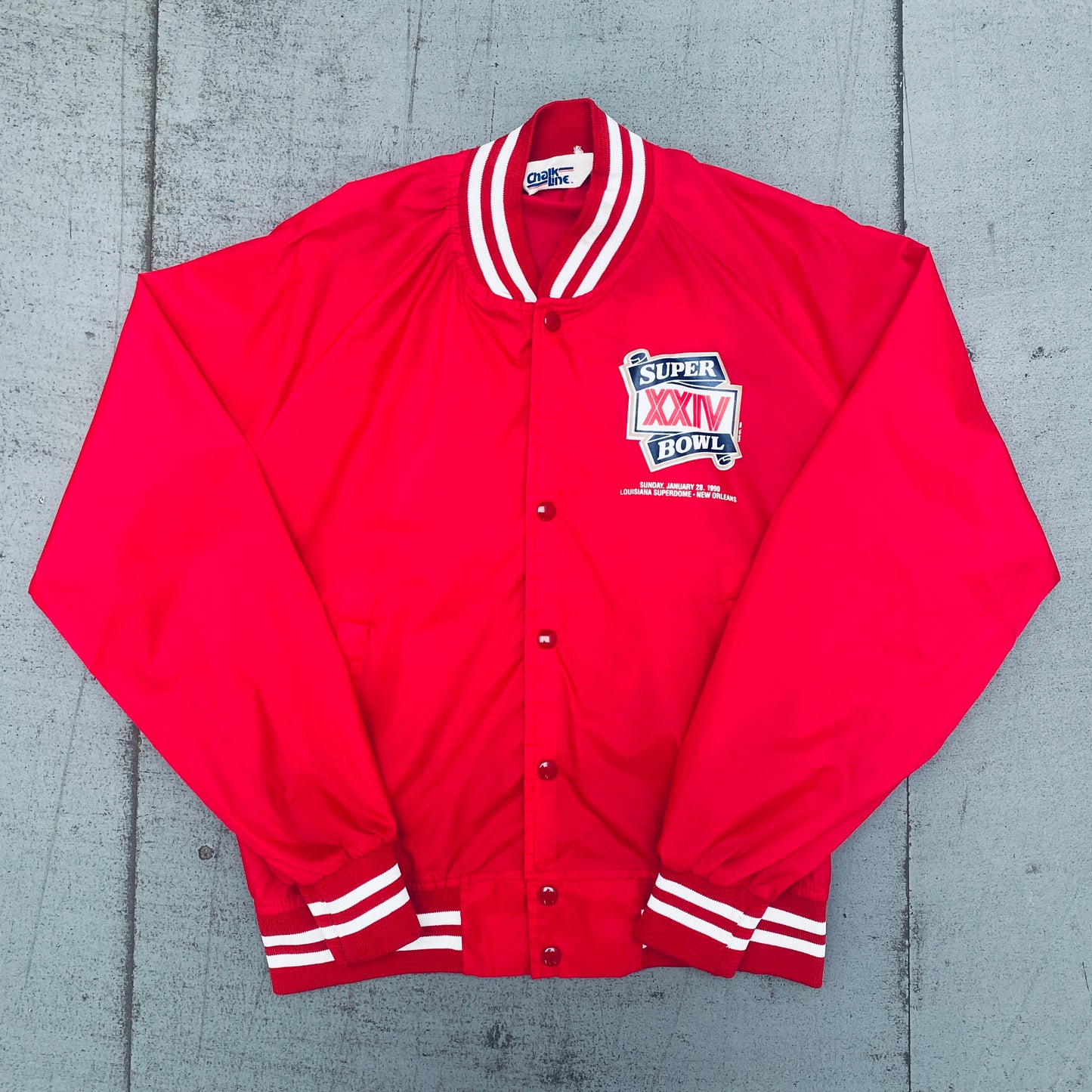 San Francisco 49ers: 1989 Chalk Line Super Bowl XXIV Lightweight Bomber Jacket (L)