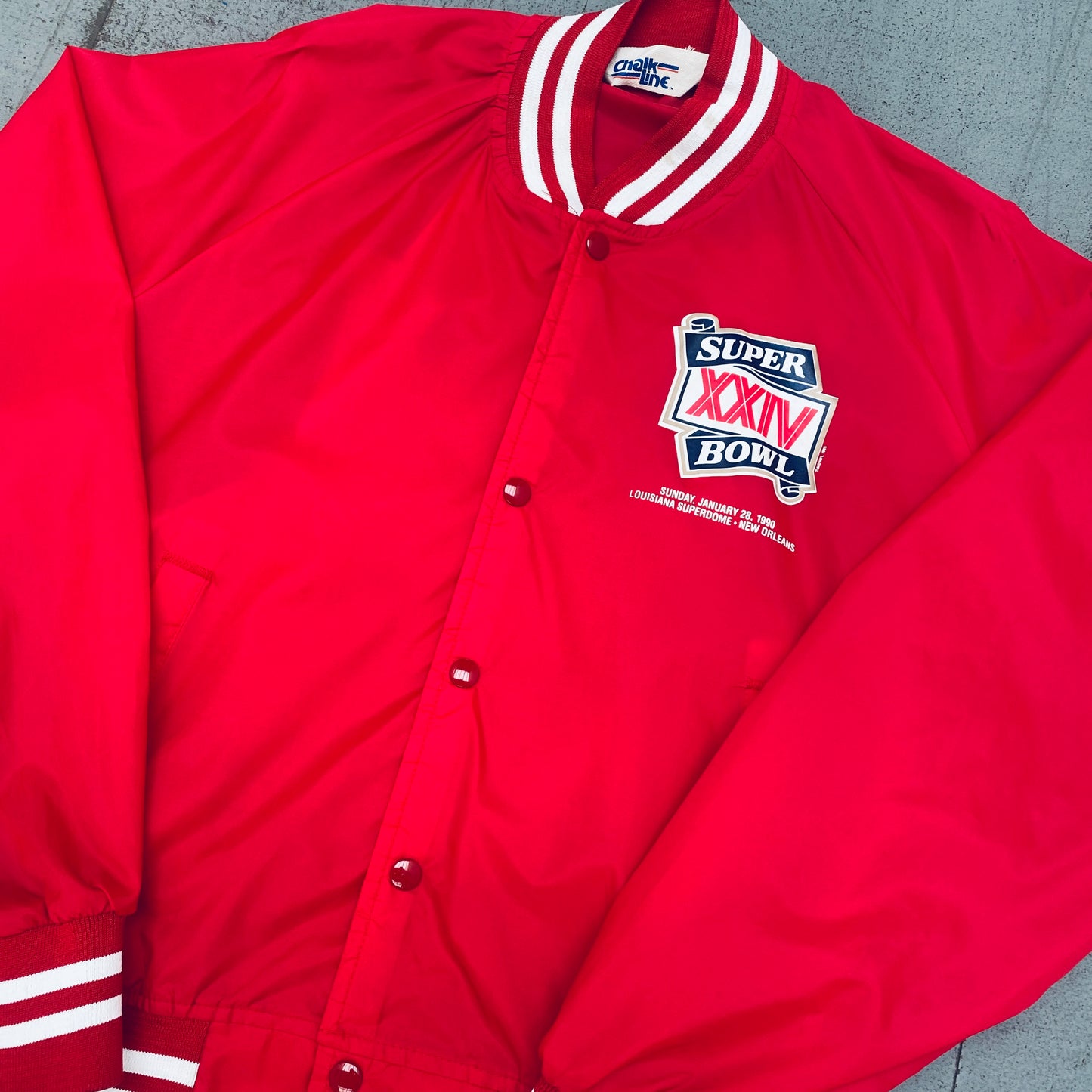 San Francisco 49ers: 1989 Chalk Line Super Bowl XXIV Lightweight Bomber Jacket (L)