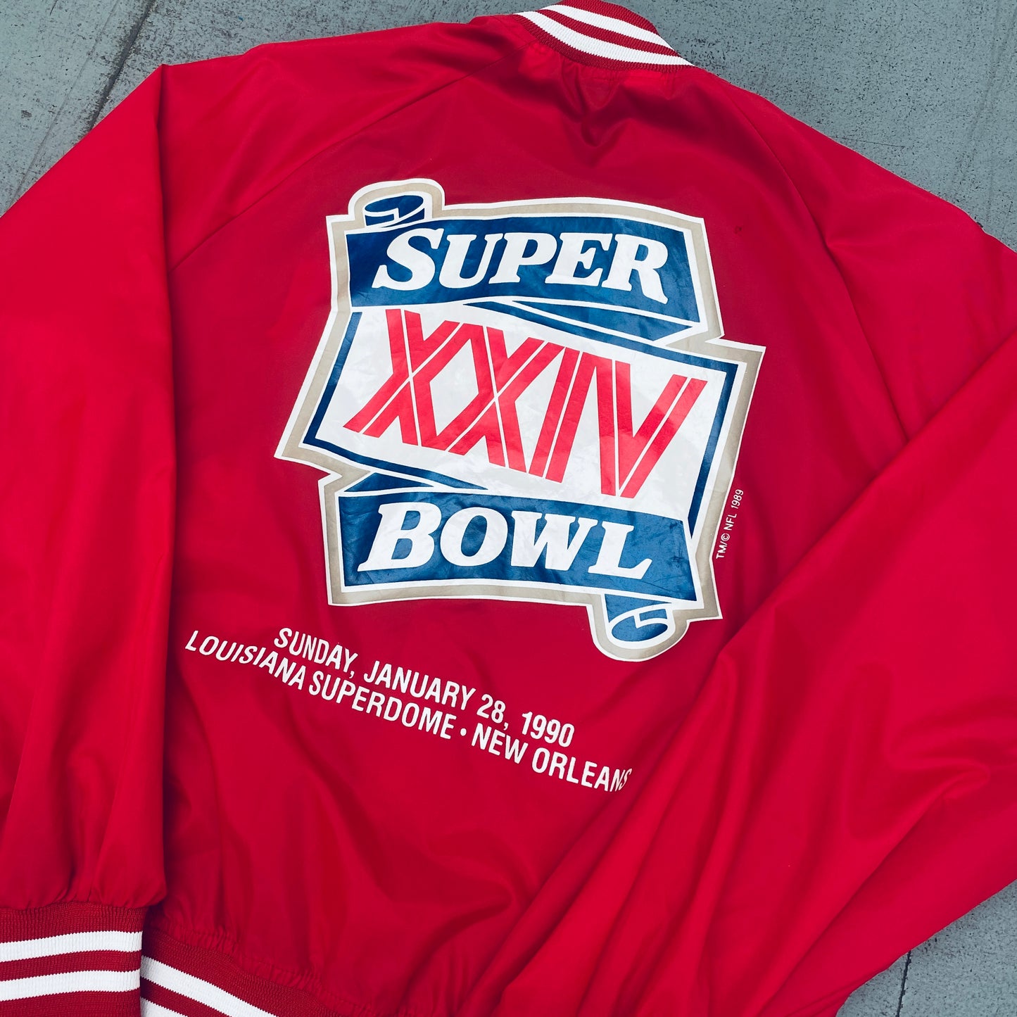 San Francisco 49ers: 1989 Chalk Line Super Bowl XXIV Lightweight Bomber Jacket (L)