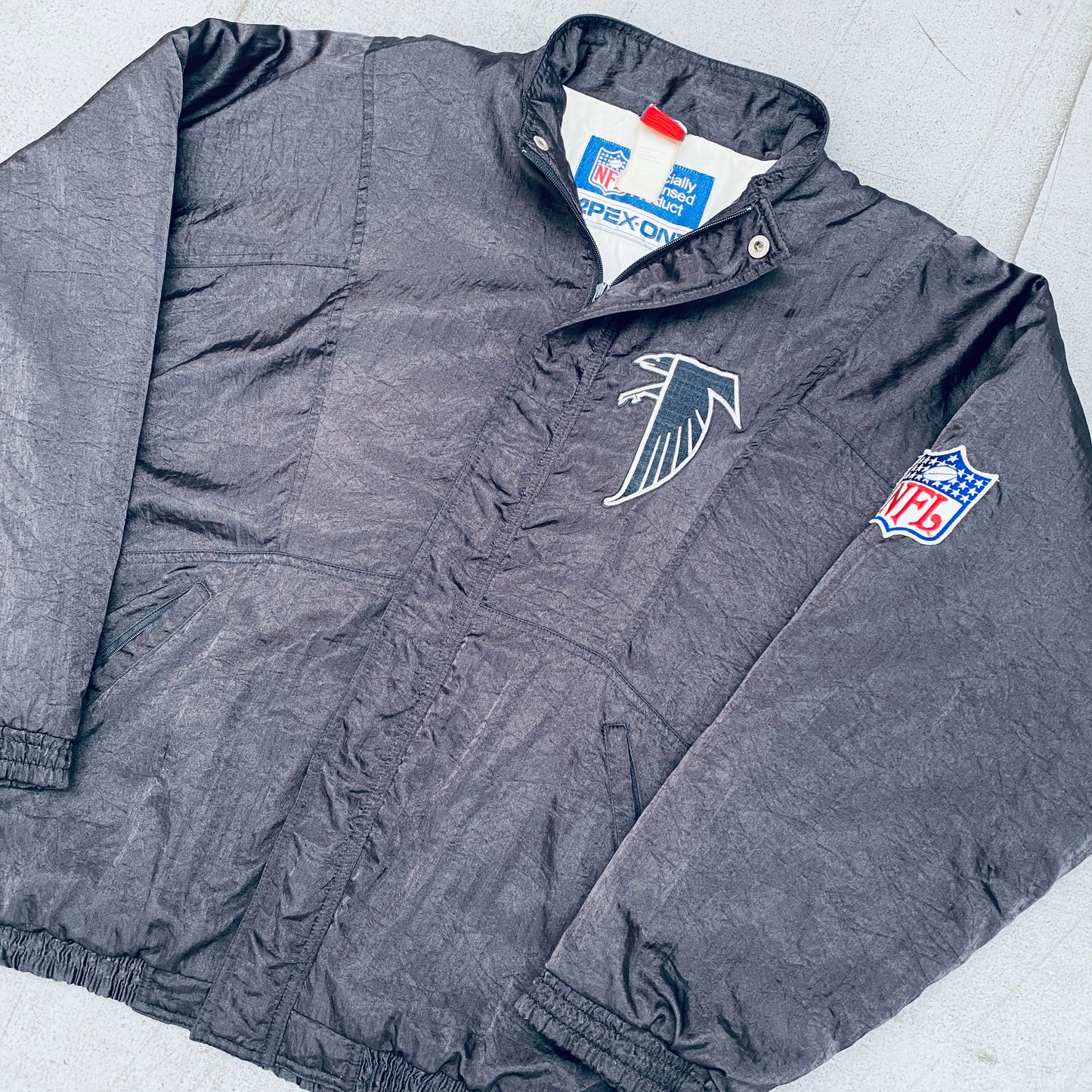 Atlanta Falcons: 1990's Apex One Reverse Spellout Fullzip Coach Jacket (M)