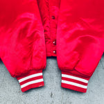 Detroit Red Wings: 1990's Chalk Line Satin Stitched Reverse Spellout Bomber Jacket (L)