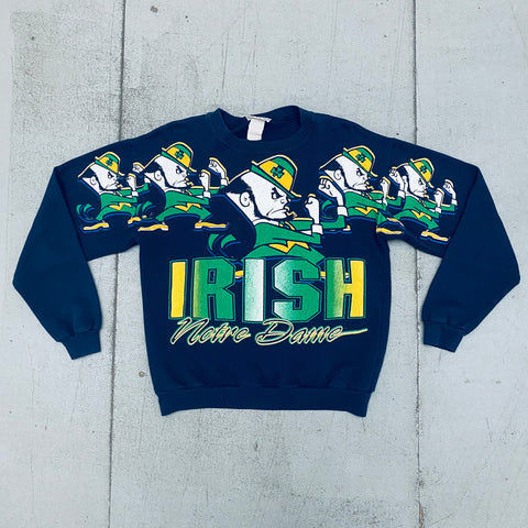 Notre Dame Fighting Irish: 1990's HUGE Graphic Spellout Sweat (S)