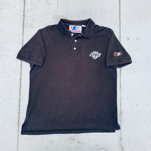 Los Angeles Kings: 1990's Embroidered Starter Polo Shirt (M/L)