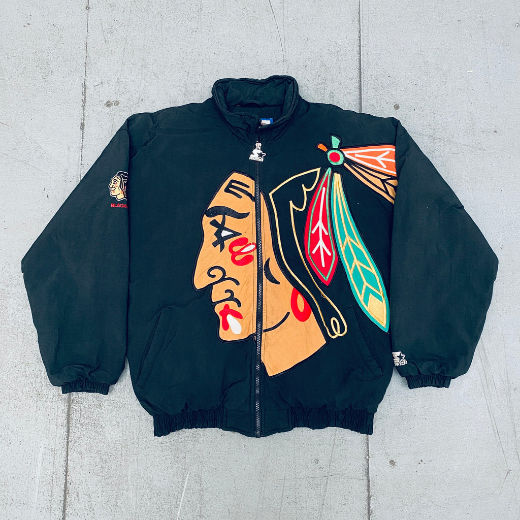 STARTER - Vintage NHL Chicago Blackhawks varsity jacket (Red).