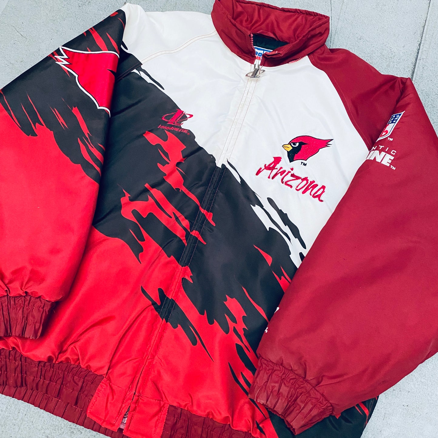 Arizona Cardinals: 1990's Logo Athletic Splash Fullzip Proline Jacket (XL)