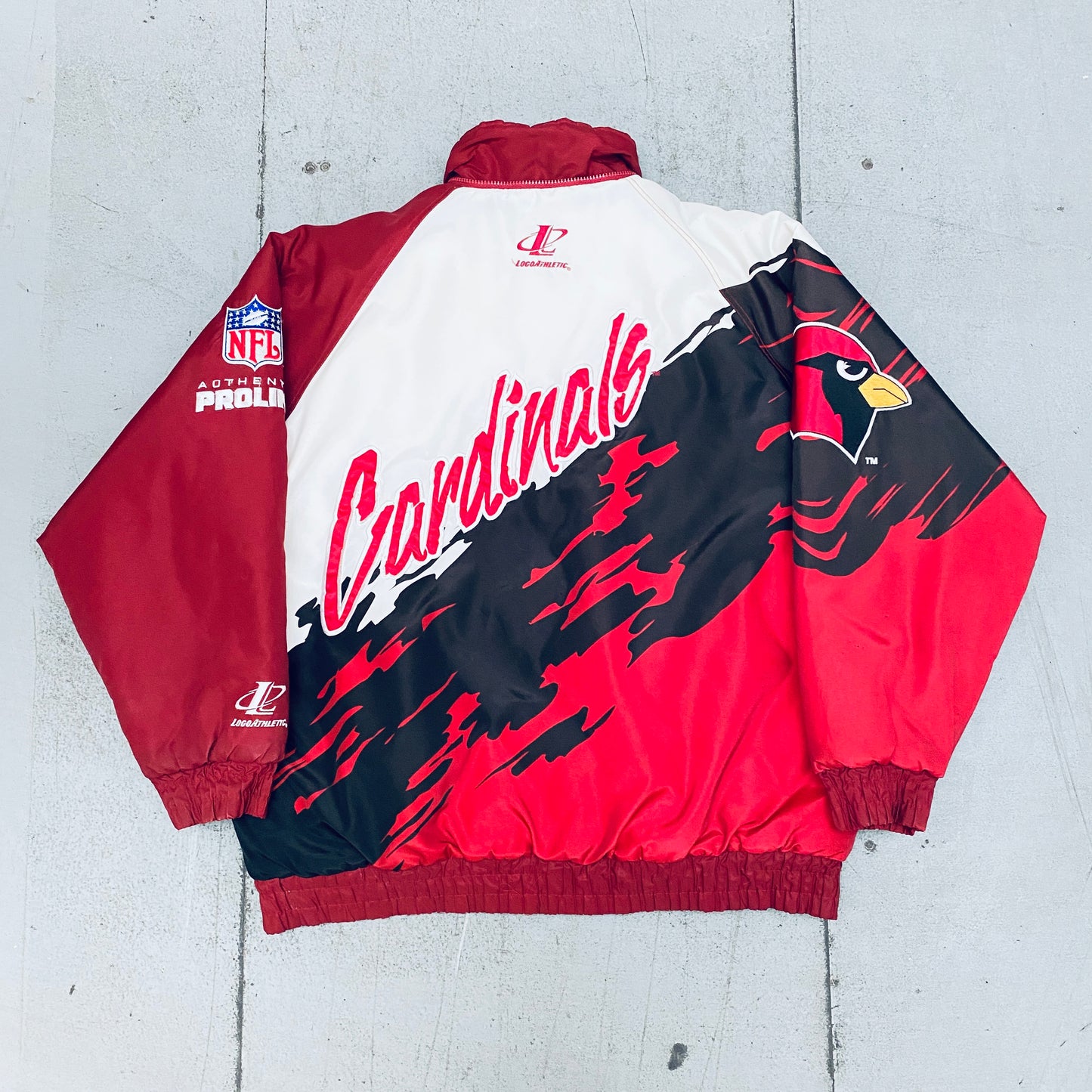 Arizona Cardinals: 1990's Logo Athletic Splash Fullzip Proline Jacket (XL)