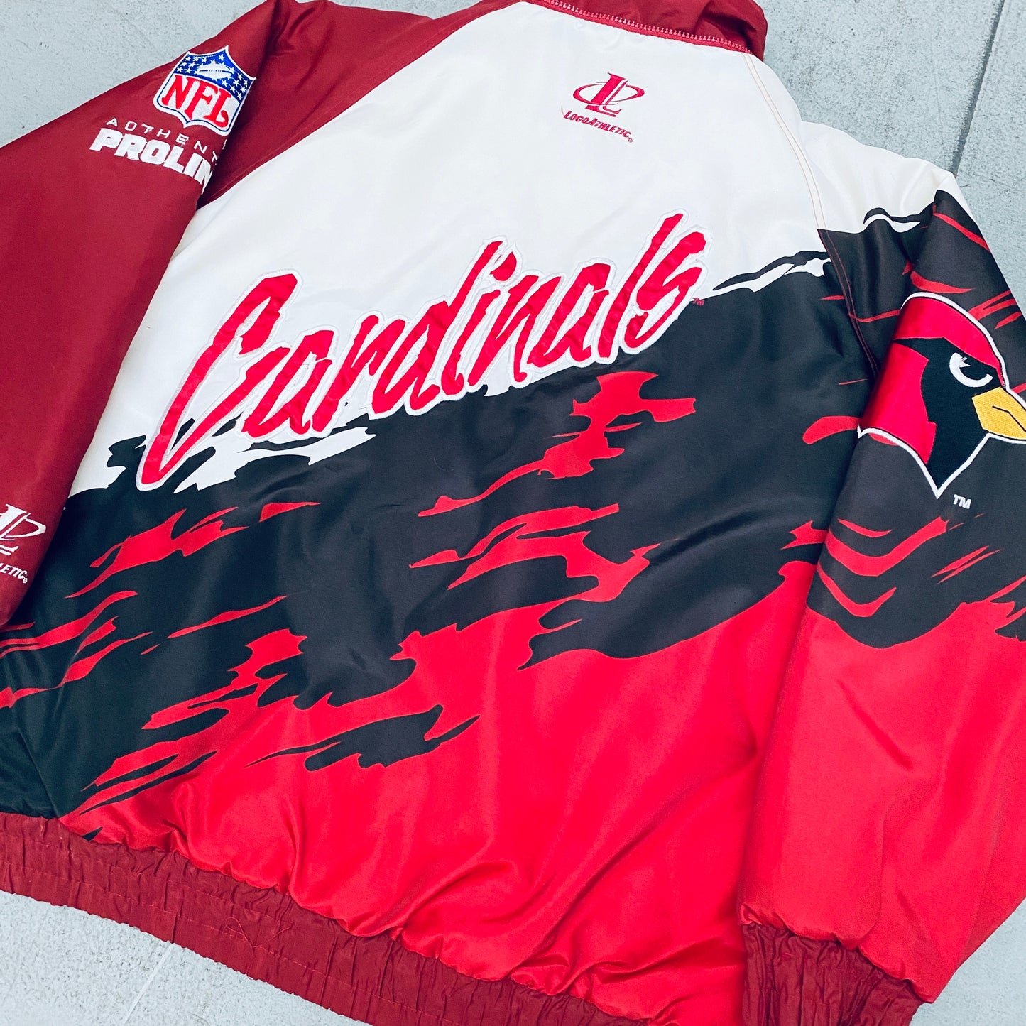 Arizona Cardinals: 1990's Logo Athletic Splash Fullzip Proline Jacket (XL)