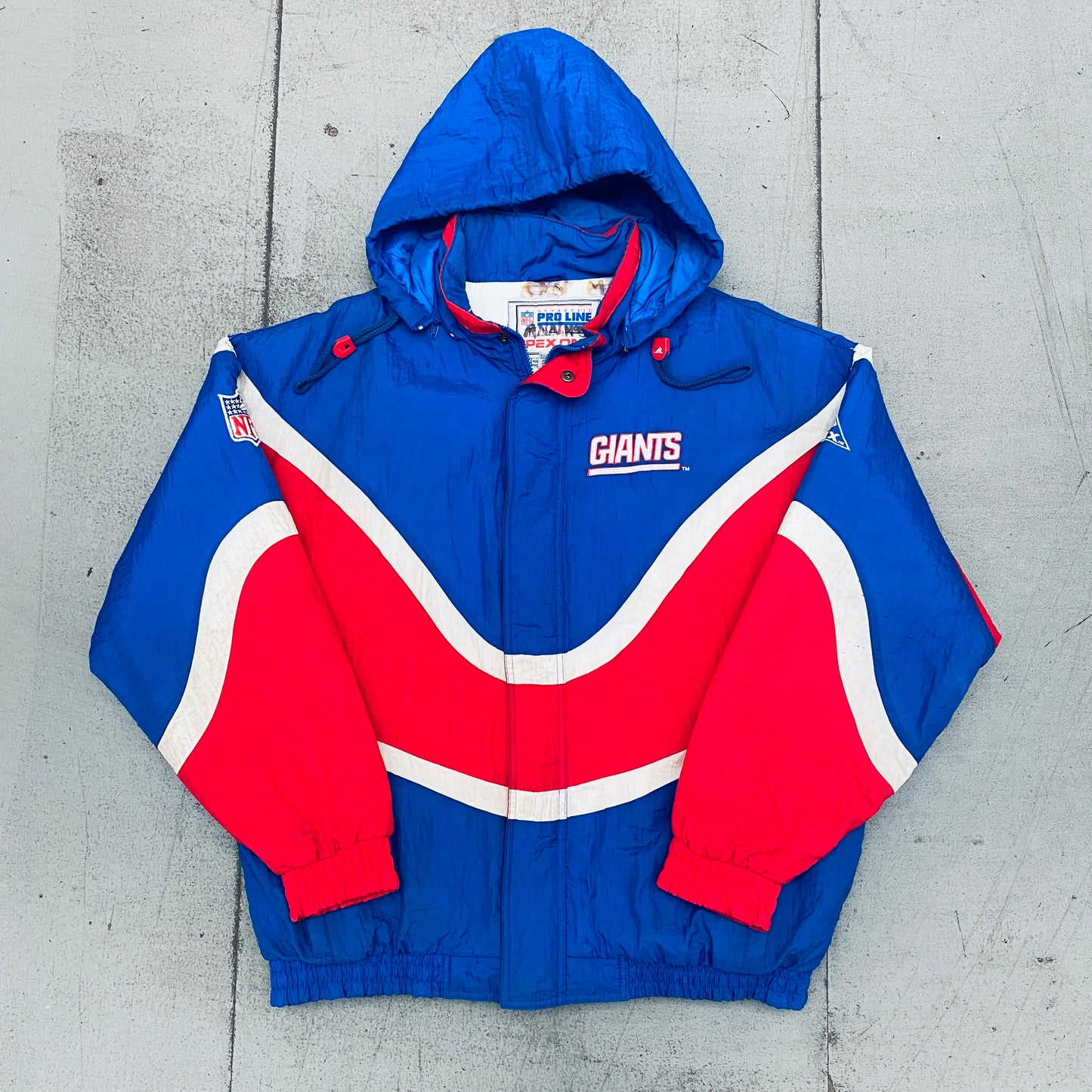 New York Giants: 1990's Apex One "Ice Cream Man" Wave Fullzip Proline Jacket (L)