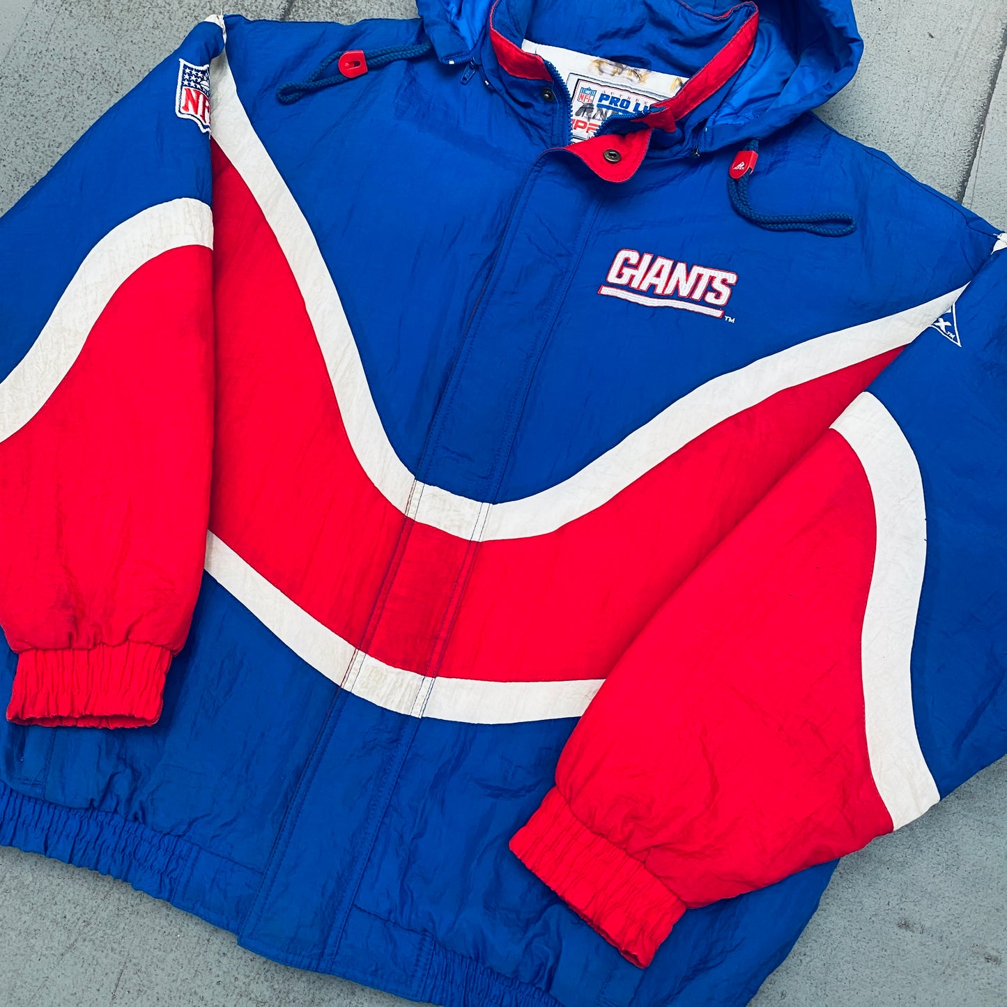 New York Giants: 1990's Apex One "Ice Cream Man" Wave Fullzip Proline Jacket (L)