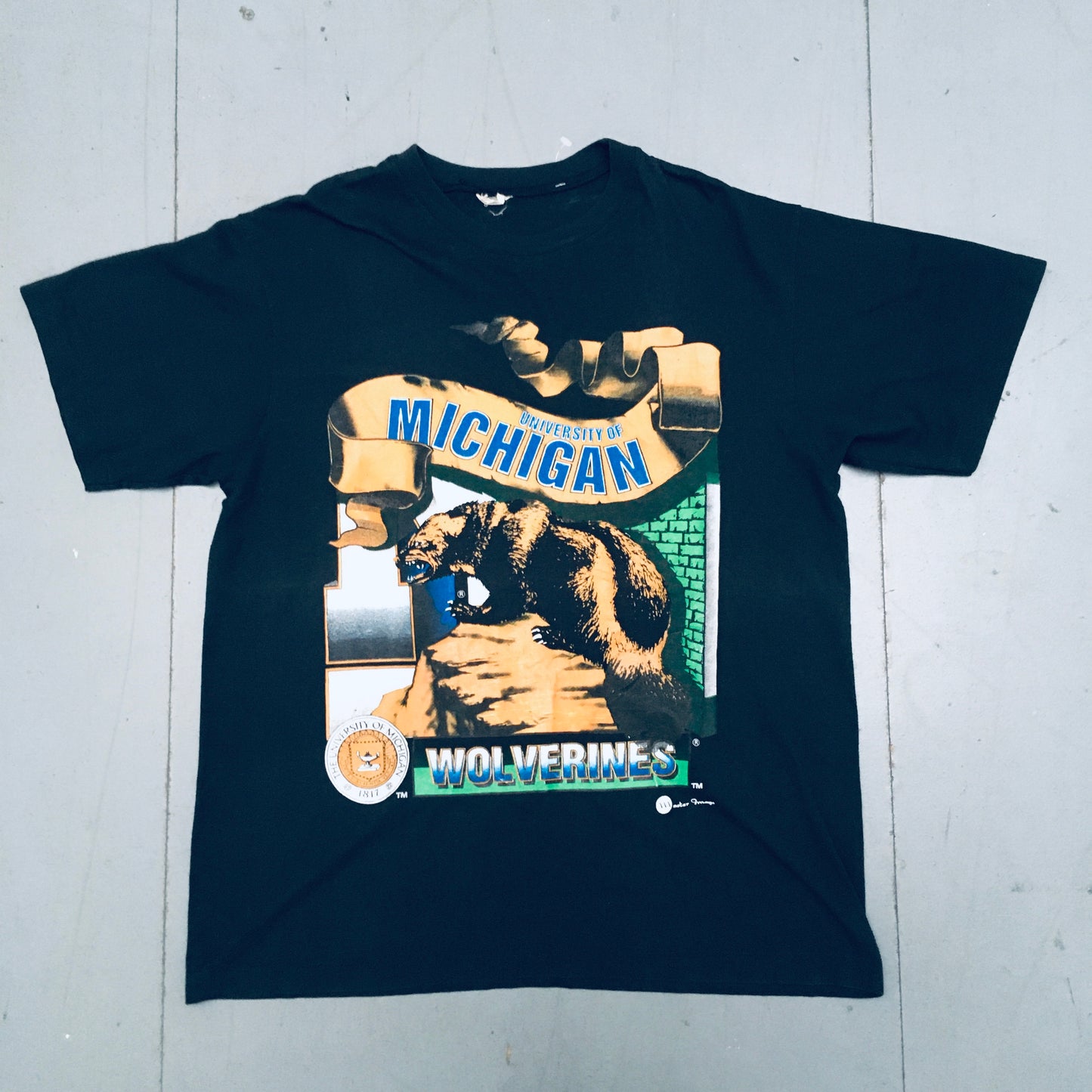 Michigan Wolverines: 1990's Graphic Spellout Tee (M)