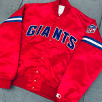 New York Giants: 1980’s Satin "The Belichick" Proline Starter Bomber Jacket (M)