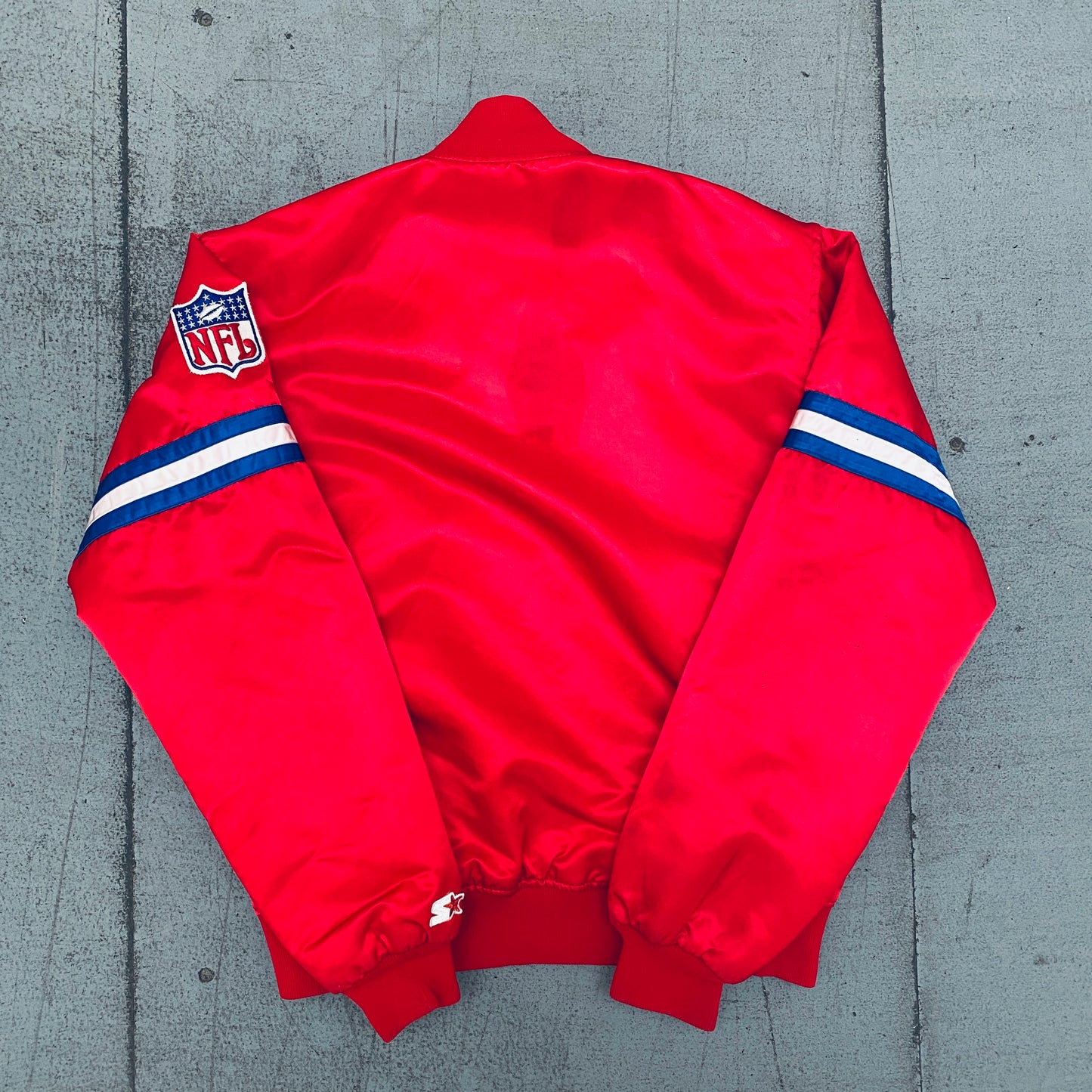 New York Giants: 1980’s Satin "The Belichick" Proline Starter Bomber Jacket (M)