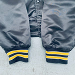 Pittsburgh Steelers: 1990's Chalk Line Satin Stitched Reverse Spellout Bomber Jacket (L)