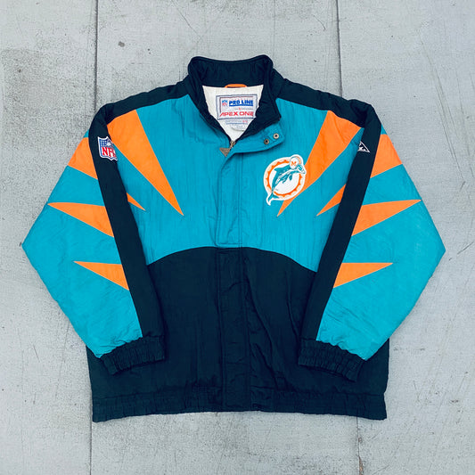 Miami Dolphins: 1990's Apex One Sharktooth Fullzip Proline Jacket (XL)