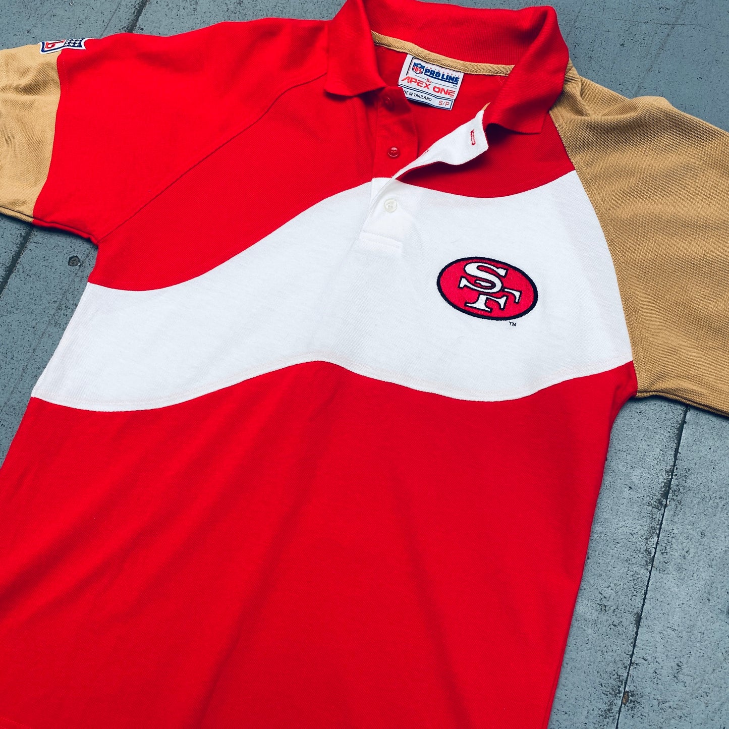 San Francisco 49ers: 1990's Apex One Wave Polo Shirt (S) - BNWT!