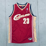 Cleveland Cavaliers: LeBron James Rookie 2003/04 Red Nike Stitched Jersey (S)