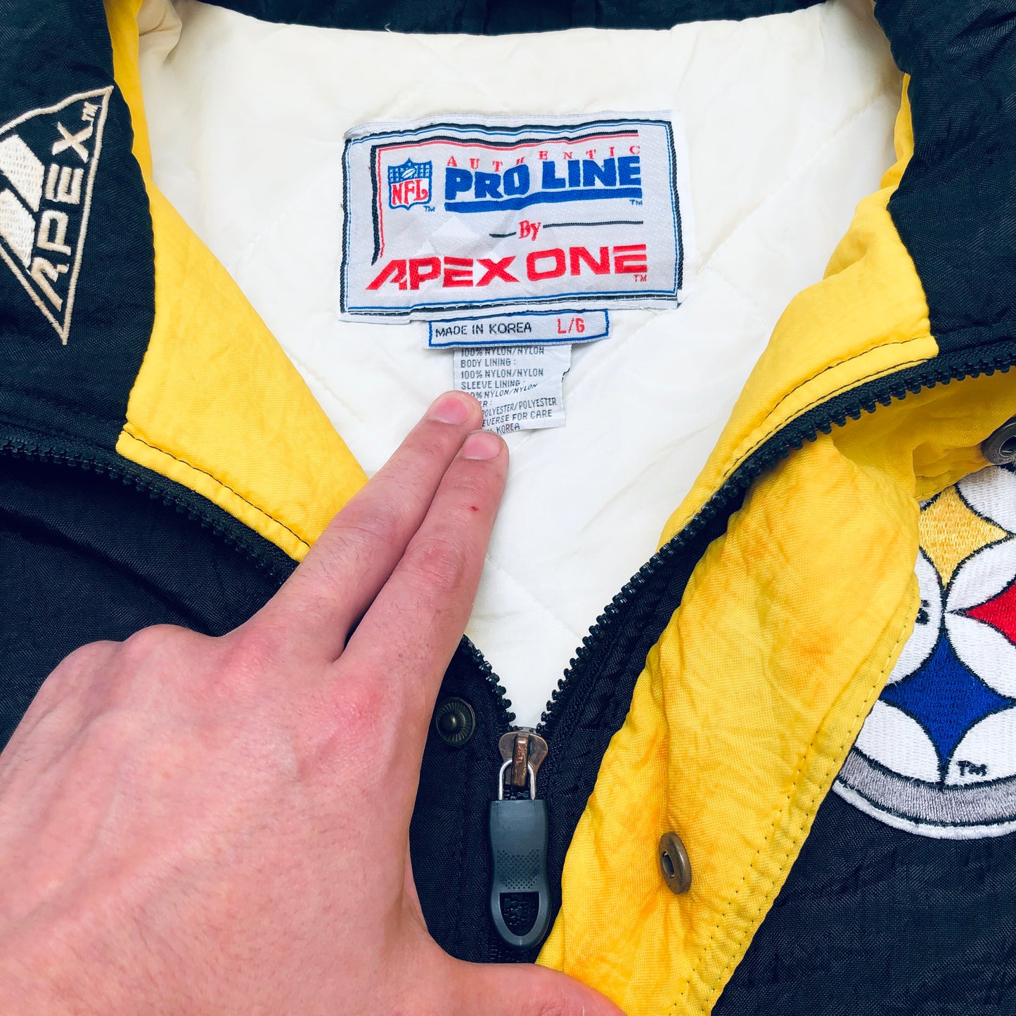 Pittsburgh Steelers: 1990's Apex One "Ice Cream Man" Wave Fullzip Proline Jacket (L)