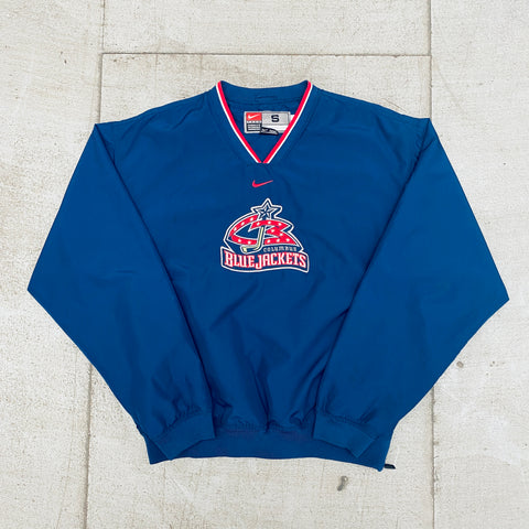 Columbus Blue Jackets: 2000 Nike Centre Swoosh Rink Side Jacket (M)