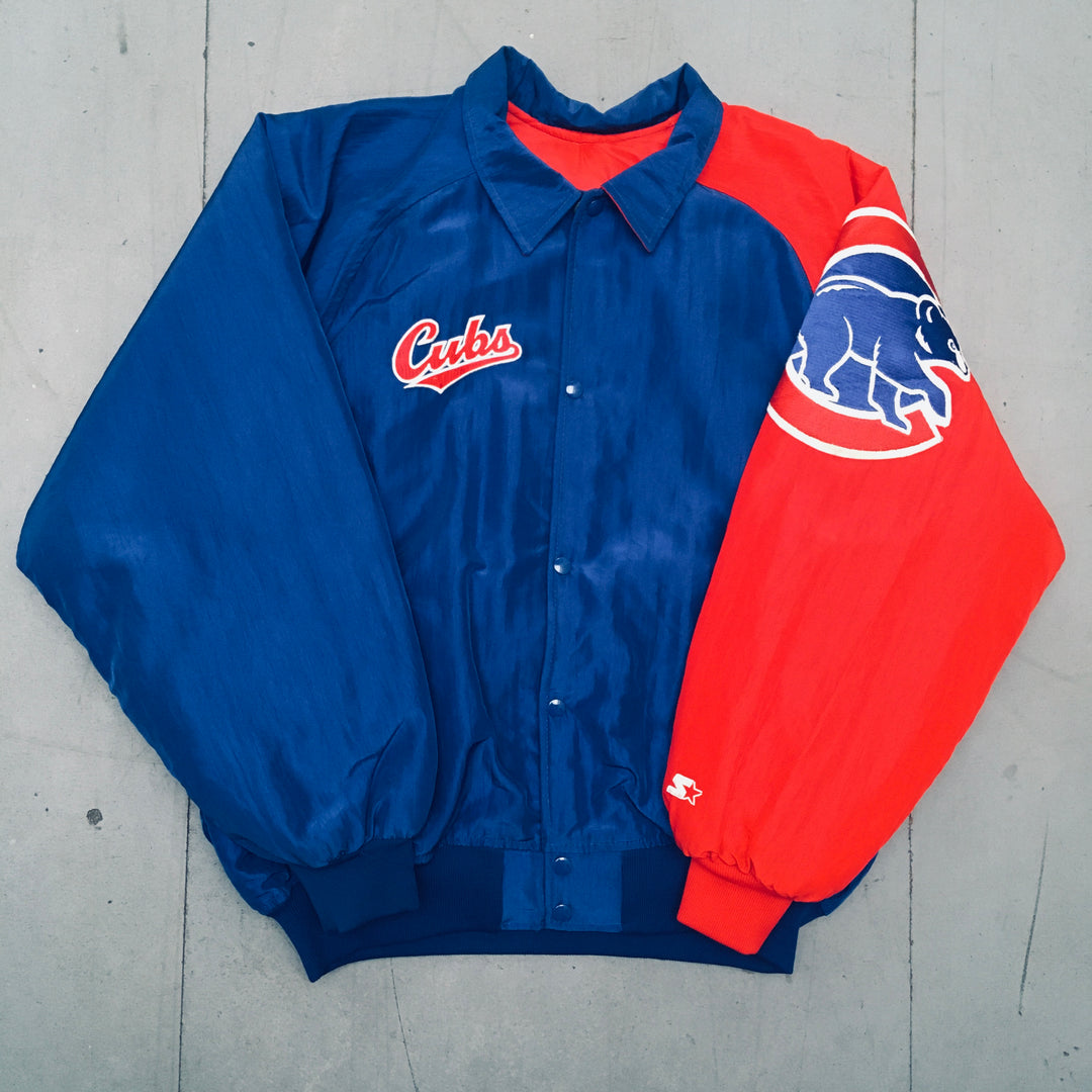 VTG 90's Authentic outlet STARTER Diamond Collection CHICAGO CUBS MLB Dugout Jacket L