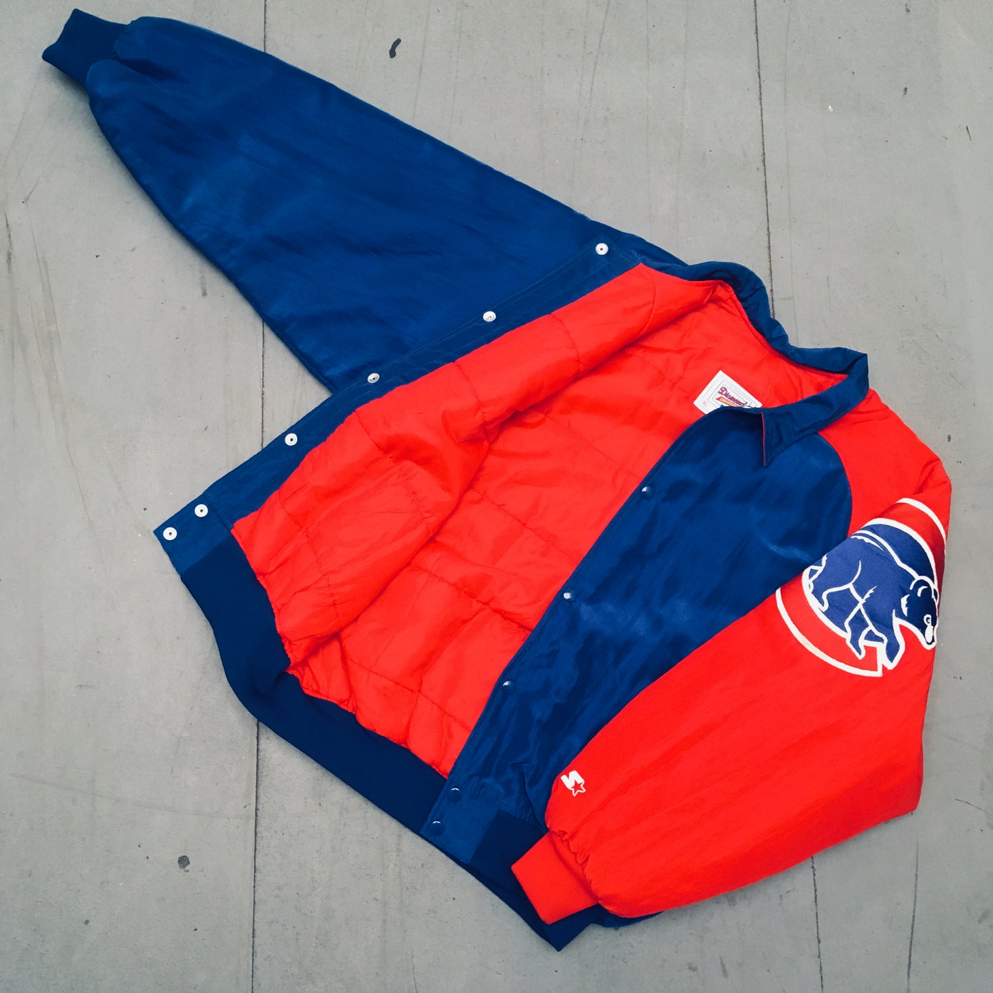 Chicago Cubs: 1990's Diamond Collection Coach's Dugout Starter Bomber Jacket (XL)