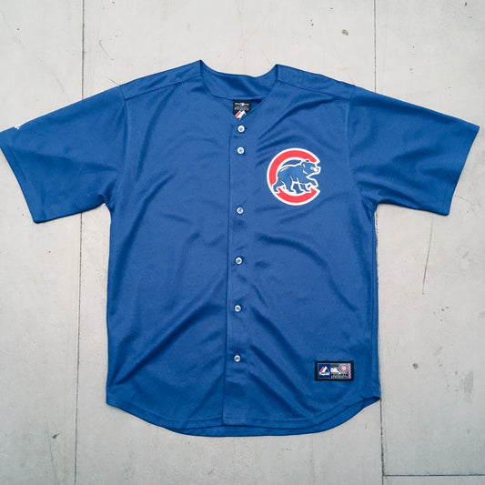 Chicago Cubs: Derrek Lee 2005 Blue Majestic Stitched Jersey (S)