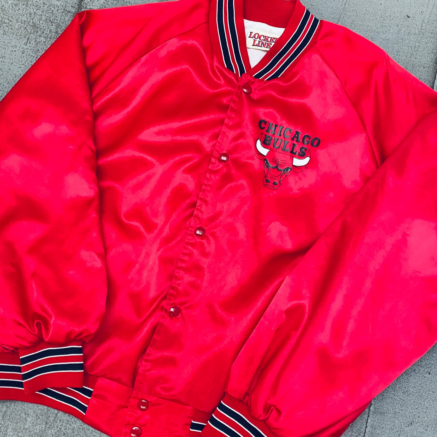 Chicago Bulls: 1990's Locker Line Satin Bomber Jacket (XL)