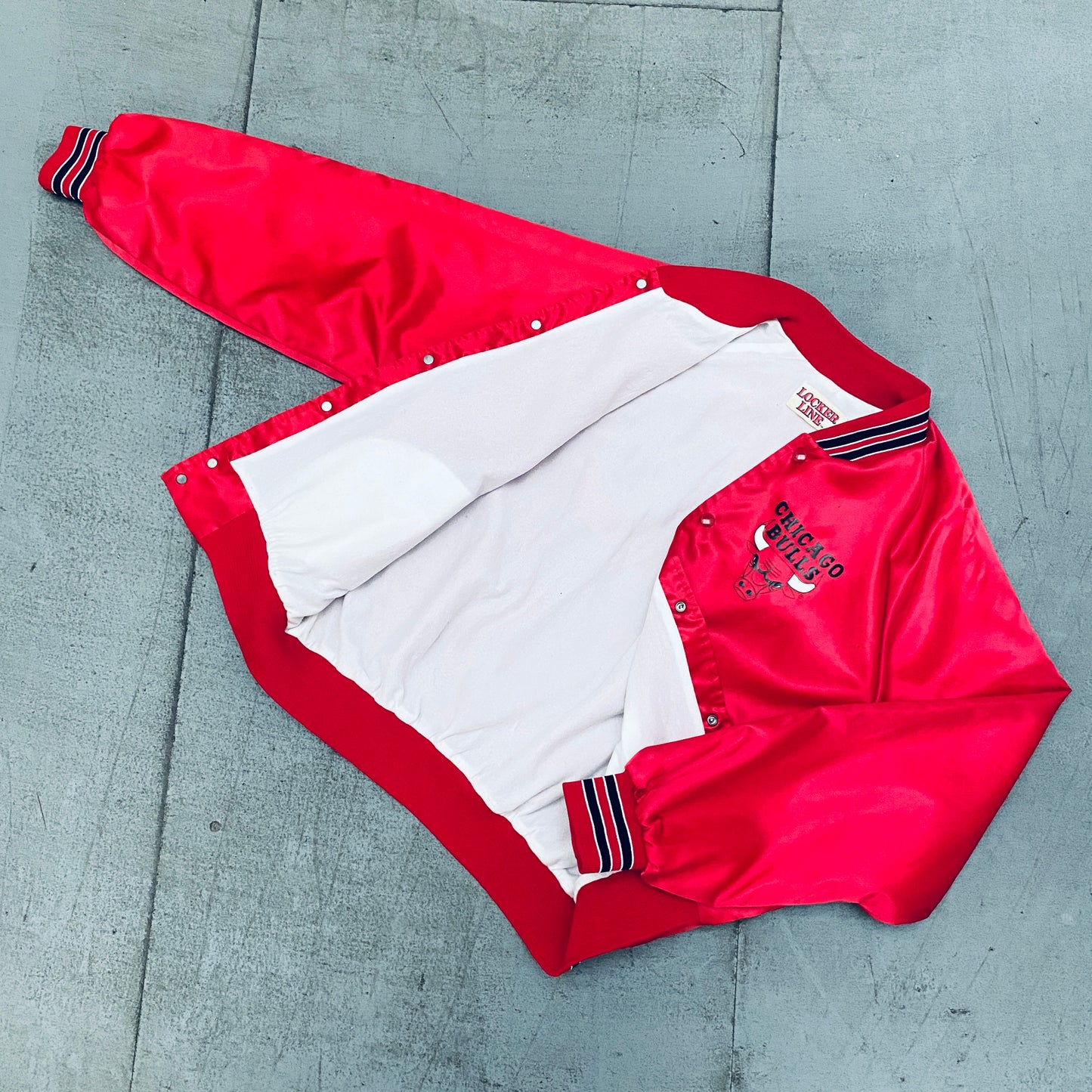 Chicago Bulls: 1990's Locker Line Satin Bomber Jacket (XL)