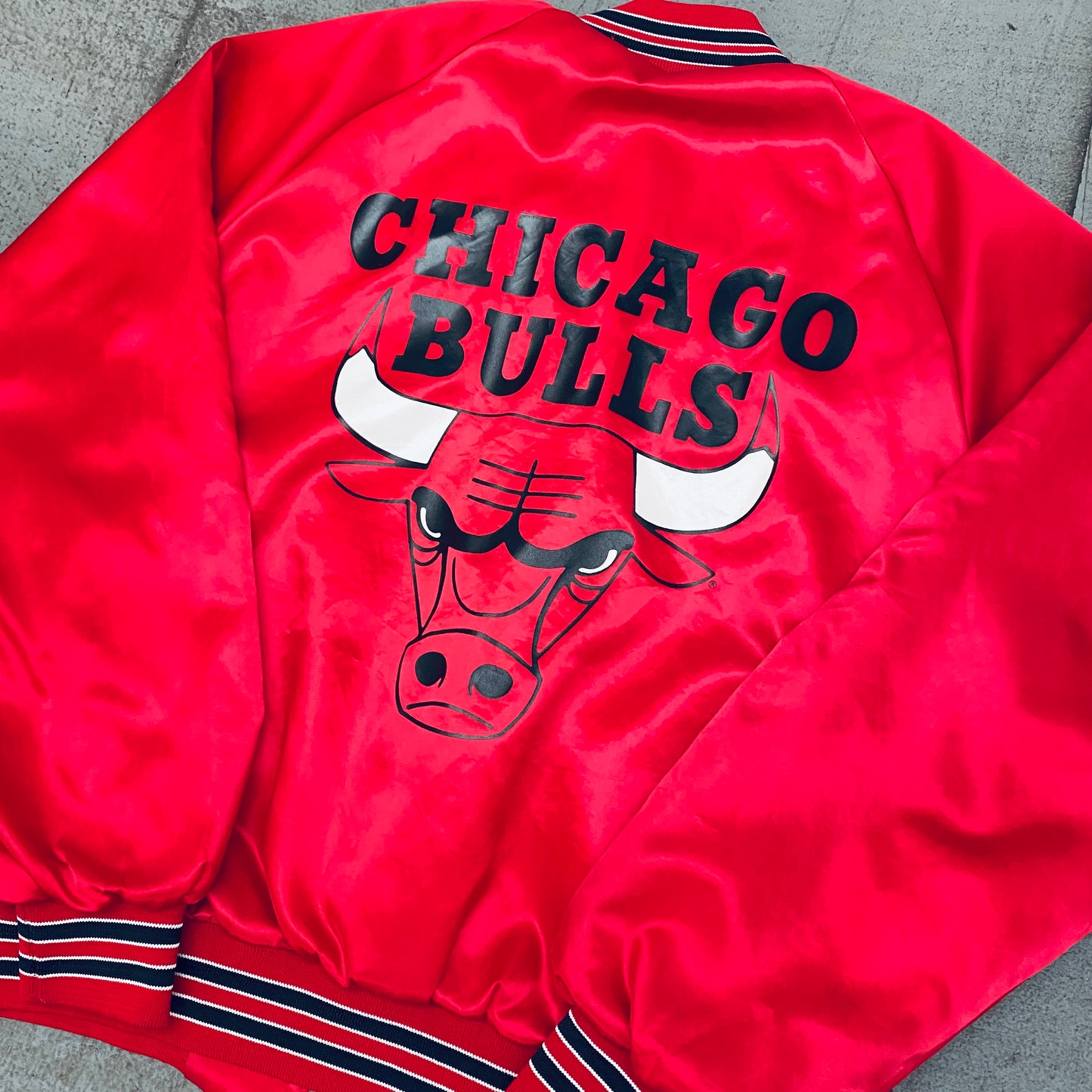 Chicago Bulls: 1990's Locker Line Satin Bomber Jacket (XL)