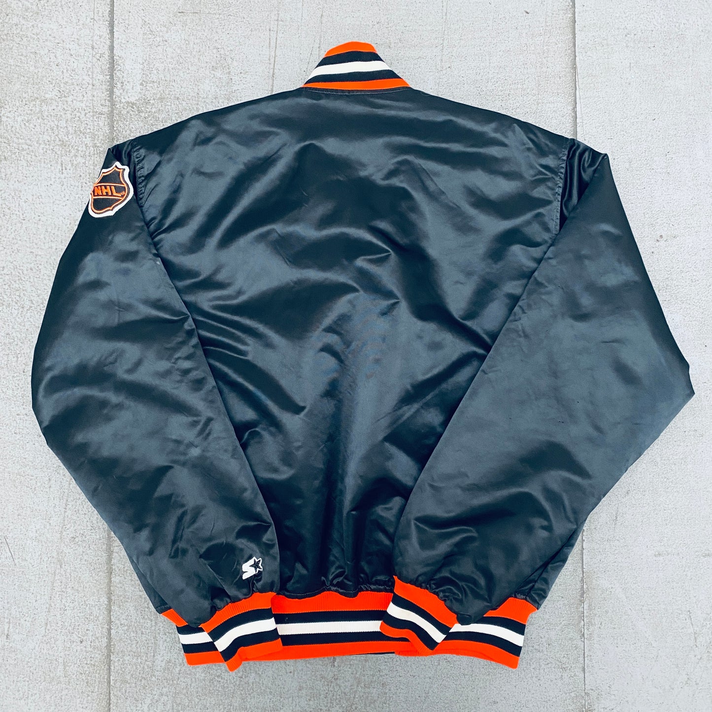 Philadelphia Flyers: 1980's Satin Starter Bomber Jacket (XL)