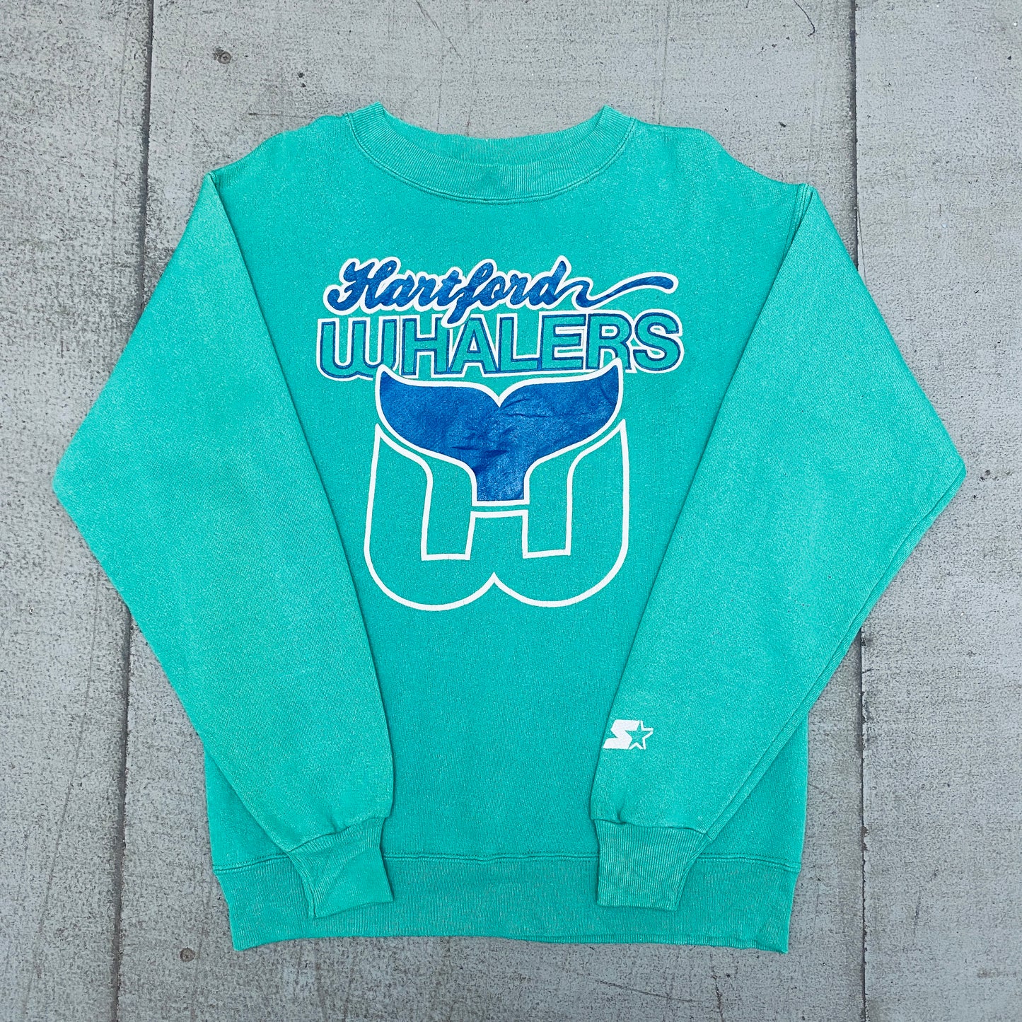 Hartford Whalers: 1980's Graphic Spellout Starter Sweat (S/M)