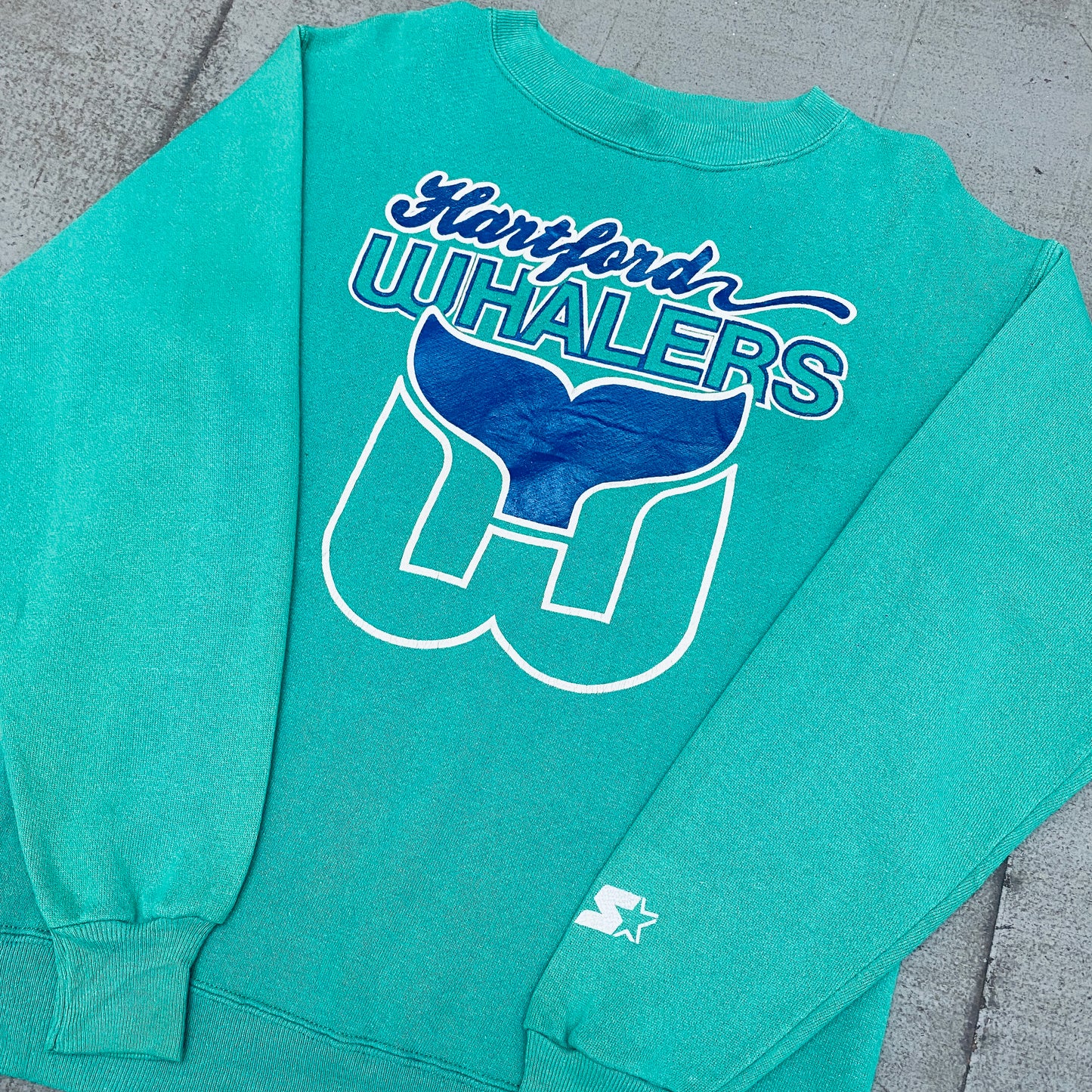 Hartford Whalers: 1980's Graphic Spellout Starter Sweat (S/M)