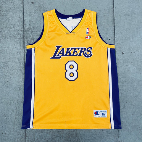 Champion Europe Los Angeles Lakers Kobe Bryant purple NBA jersey XL 2000/01  #8